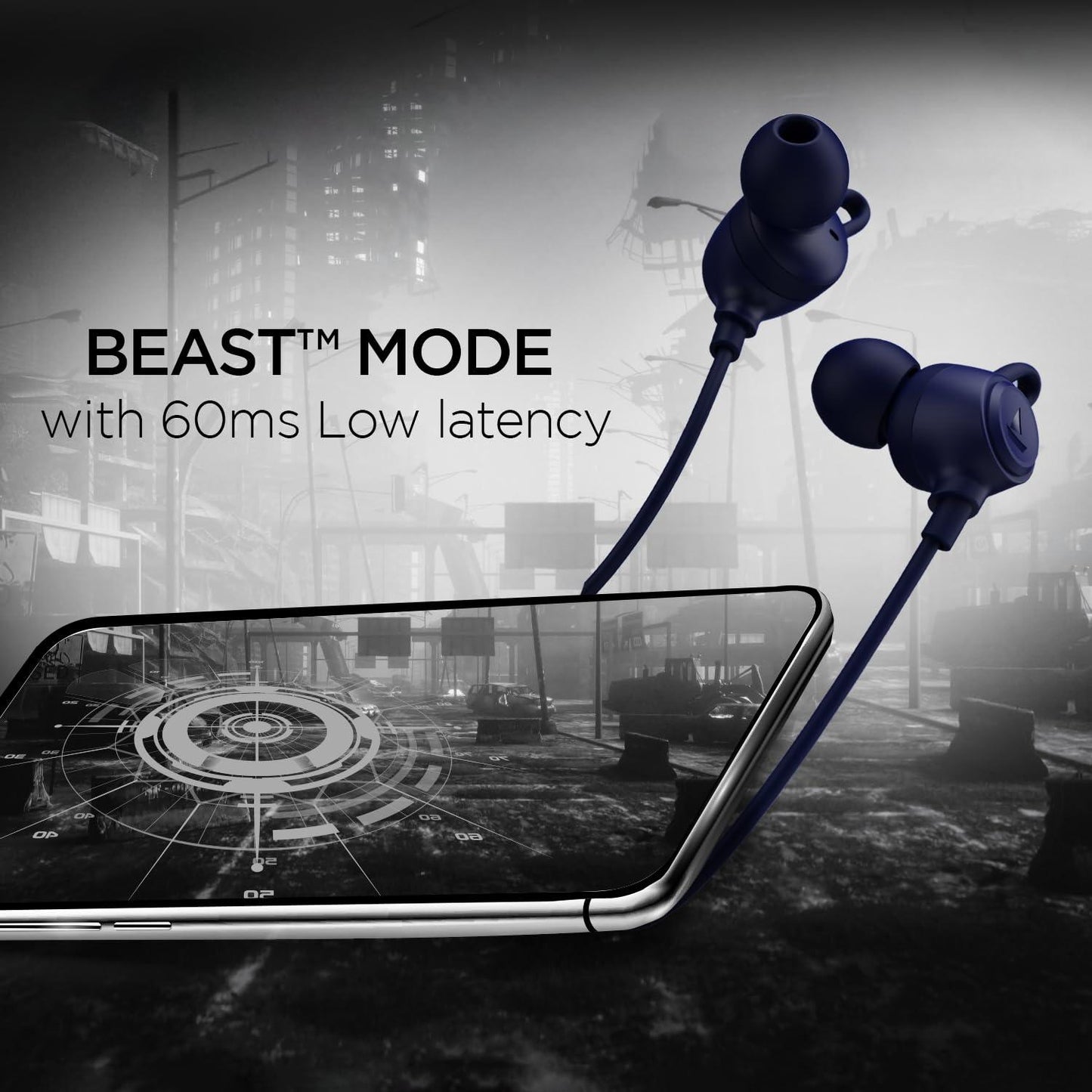boAt Rockerz 109 Bluetooth Neckband with 40 hrs Playback,ENx Technology, Beast Mode (60ms), Magnetic Buds, Dual Pairing, ASAP Charge, IPX5 Water Resistance(Active Black) - Nalanda Enterprises