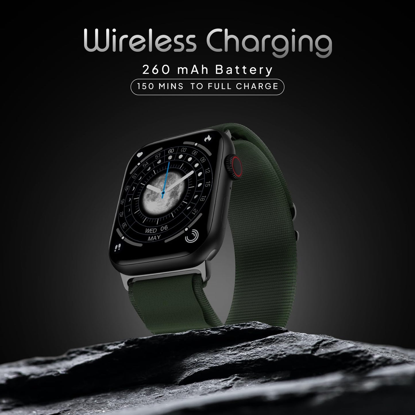 Boltt Newly Launched Vogue Large 2.05" Display Smart Watch, Always On Display, Wireless Charging, App Based GPS with Bluetooth Calling & 500+ Watch Faces (Loop Orange)