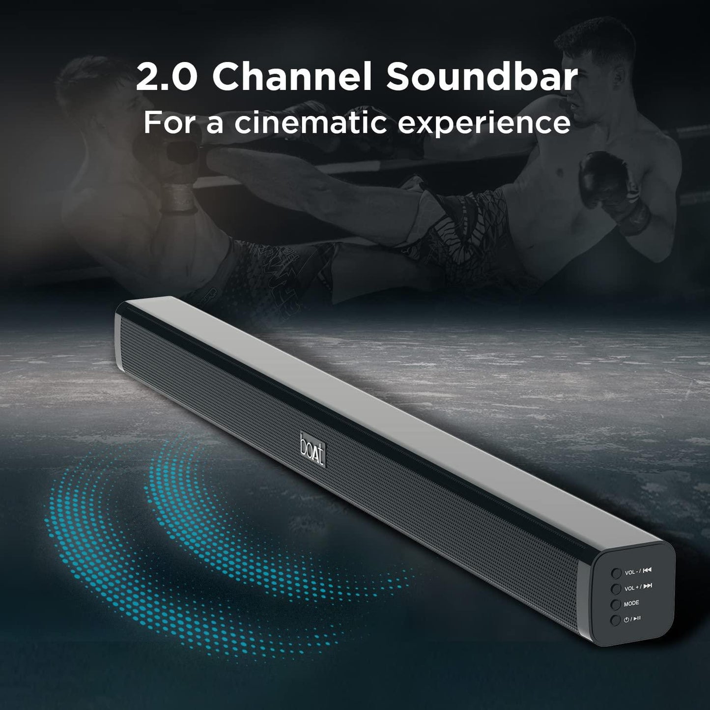 boAt Aavante Bar 900/908 Bluetooth Soundbar with 30W RMS, 2.0 Channel, Multiple Connectivity, EQ Modes, Sleek Finish, Easy Access Integrated Controls(Premium Black) - Nalanda Enterprises