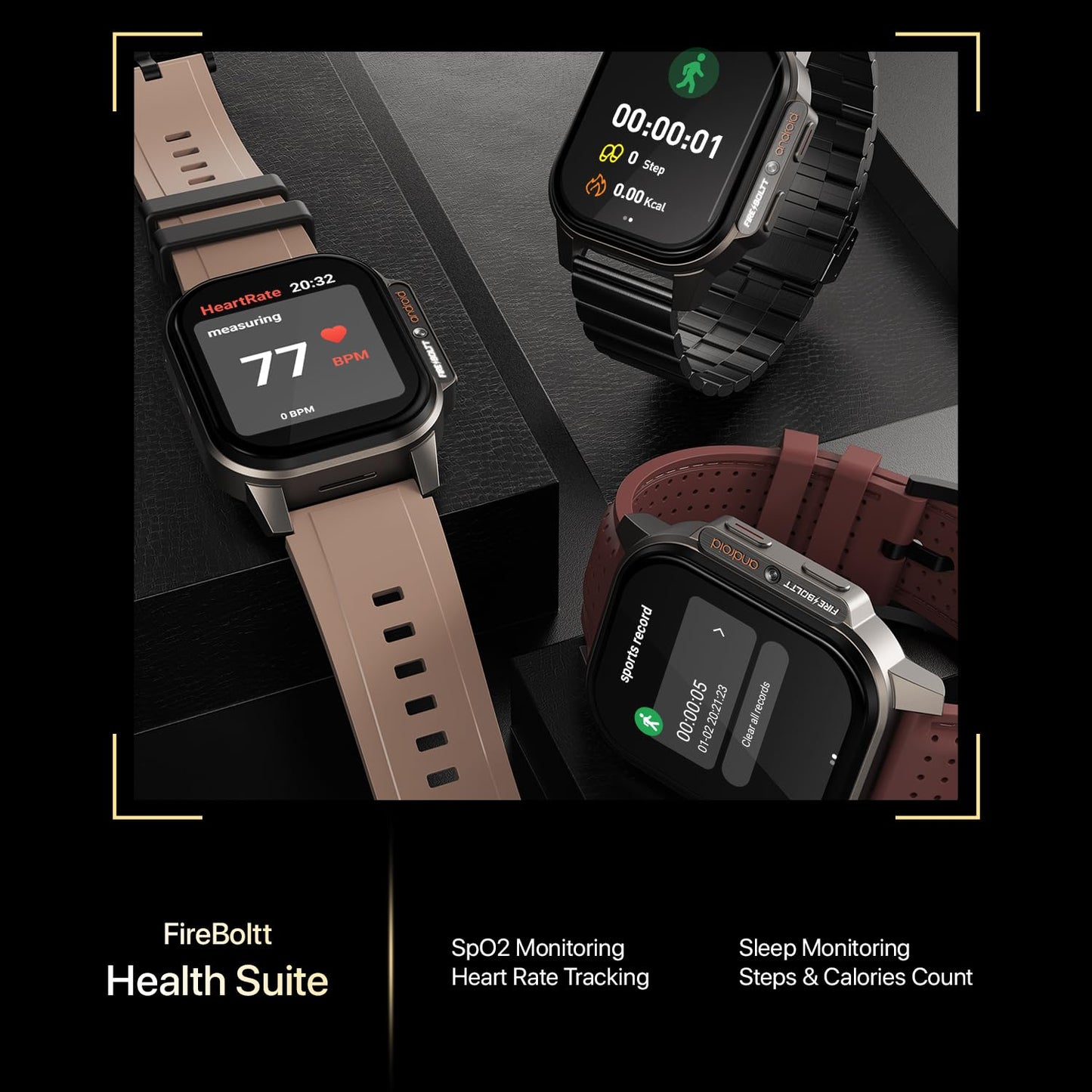 Fire-Boltt Snapp Smart Watch, Selfie Camera, 4G Nano-SIM Slot, 54.1mm AMOLED Display, Play Store- Unlimited apps, 1000mAh Battery, 2GB/4GB RAM + 16GB/64GB ROM (Archaic Black)