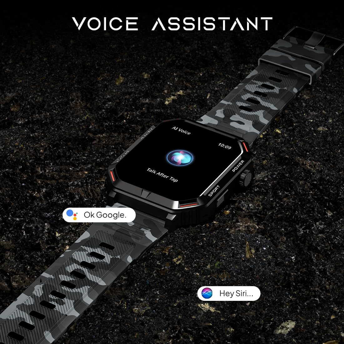 Fire-Boltt Strike Smart Watch 1.95” AMOLED Display, 800 NITS Brightness, 123 Sports Modes, Bluetooth Calling, Always On Mechanism