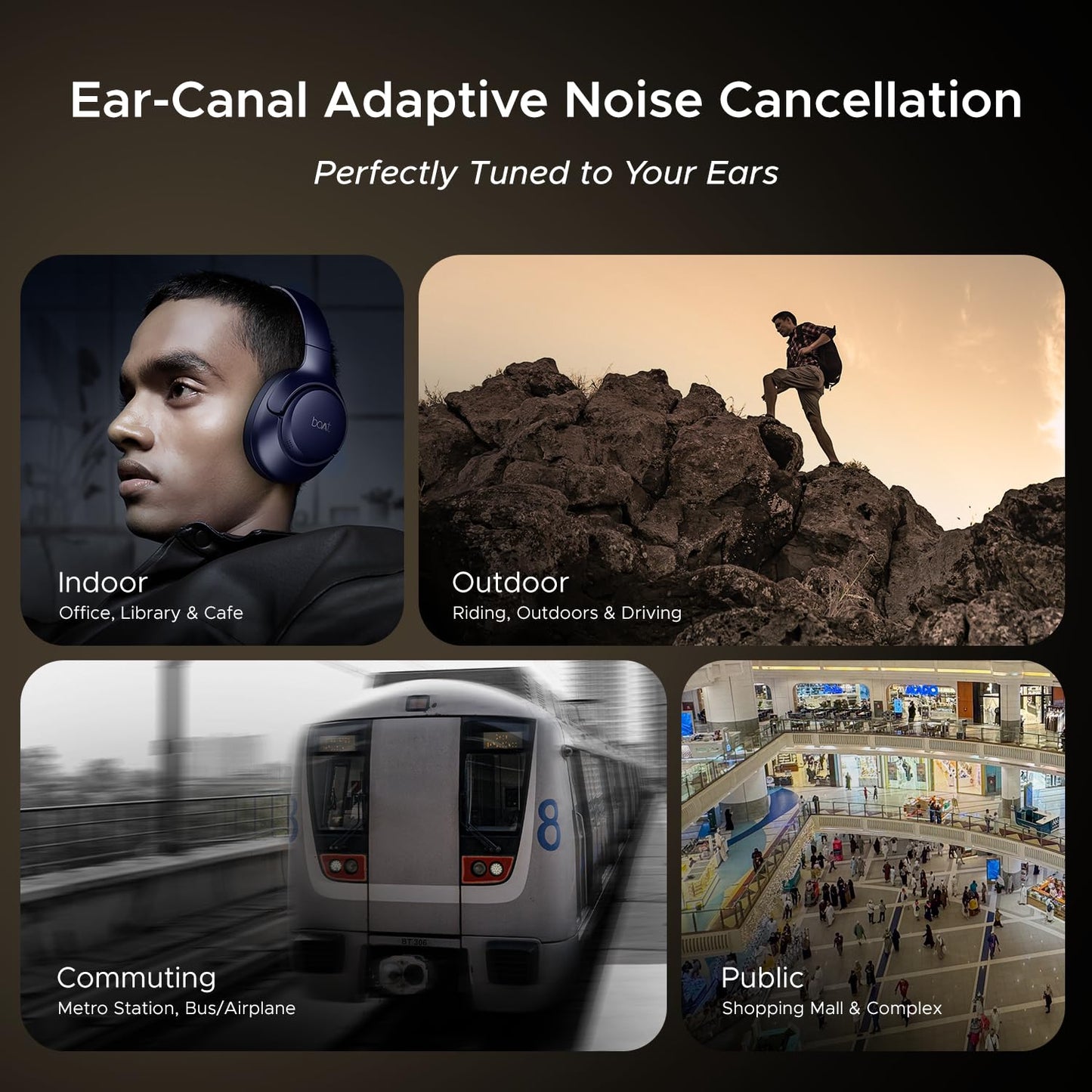 boAt New Launch Rockerz 551 ANC Pro, 42dB Hybrid Adaptive ANC, App Support, 72Hrs Battery, 40mm Titanium Drivers,ENx Tech,Foldable Cups Bluetooth Over Ear Headphones with Mic (Cosmic Black)