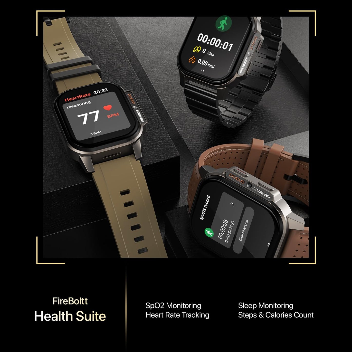 Fire-Boltt Snapp Smart Watch, Selfie Camera, 4G Nano-SIM Slot, 54.1mm AMOLED Display, Play Store- Unlimited apps, 1000mAh Battery, 2GB/4GB RAM + 16GB/64GB ROM (Archaic Black)