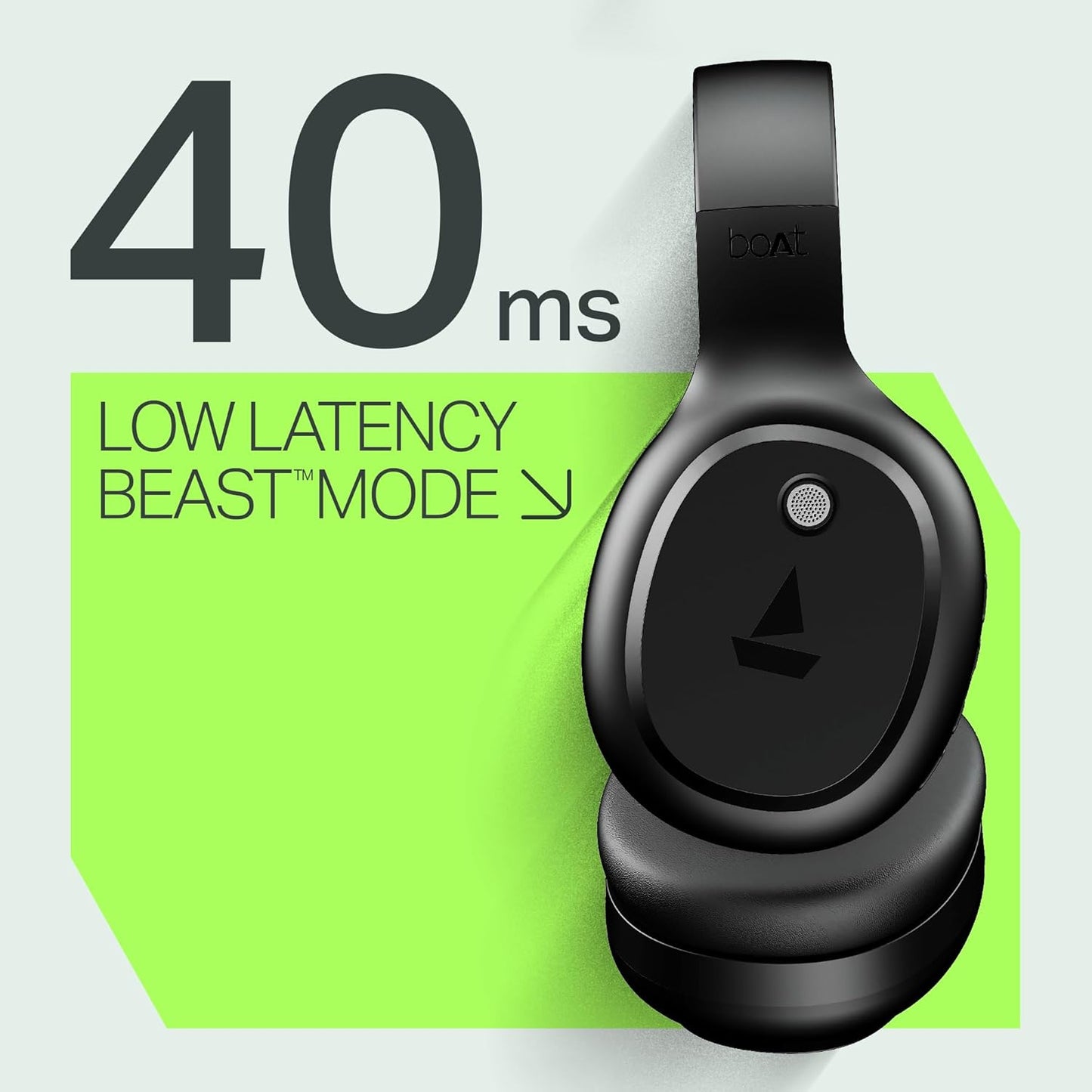 boAt Rockerz 421 (2025 Launch), 40Hrs Battery, Low Latency(40ms), 40mm Drivers, ENx Technology, Integrated Controls, v5.4 Bluetooth Headphones, Wireless Headphone with Mic (Black Sabre)