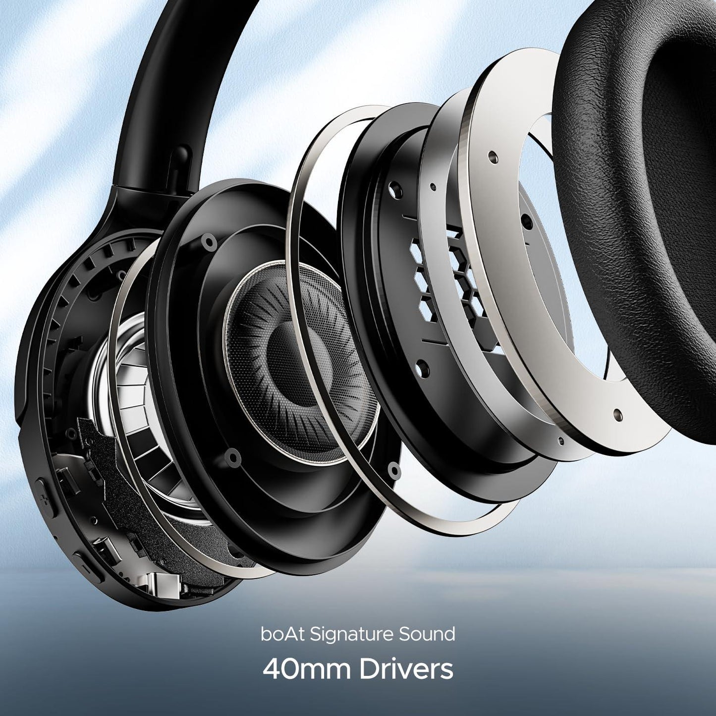 boAt Rockerz 551ANC Hybrid Active Noise Cancellation Headphones with Up to 100H Playtime, ASAP™ Charge, Ambient Sound Mode &Dual EQ Modes, ENx™ Technology(Stellar Black) - Nalanda Enterprises