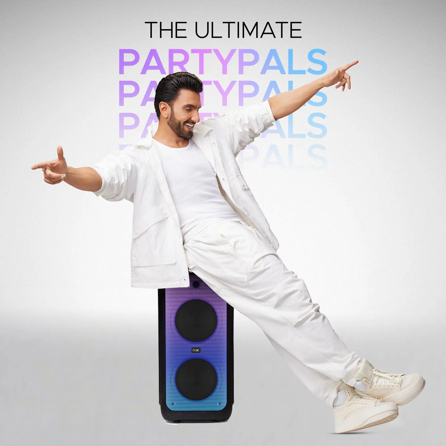 boAt Partypal 390/400 Speaker with 160 W Signature Sound, Up to 6 hrs Playtime, EQ Modes, 2 Mics for Karaoke, TWS Mode, Bluetooth v5.3, AUX Port, & USB Type-C Port(Space Black) - Nalanda Enterprises