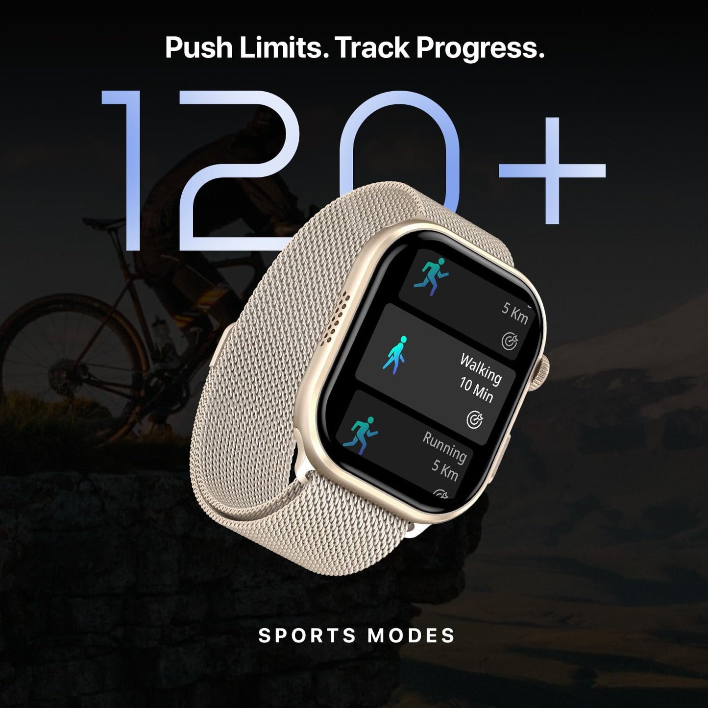 Fire-Boltt Brillia Pro Smart Watch with 51.3mm (2.02 inch) AMOLED Display, Bluetooth Calling, SpO2, Heart Rate Monitoring, 120+ Sports Modes, IP67 Waterproof, Long Battery Life (Black Wave)