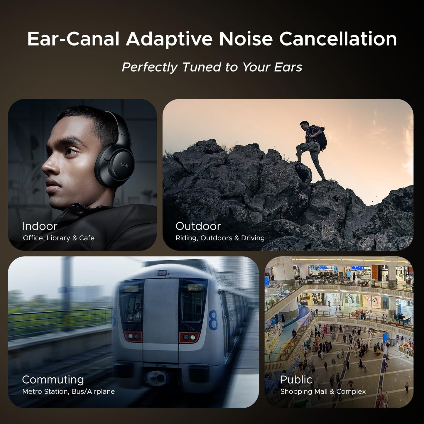 boAt New Launch Rockerz 551 ANC Pro, 42dB Hybrid Adaptive ANC, App Support, 72Hrs Battery, 40mm Titanium Drivers,ENx Tech,Foldable Cups Bluetooth Over Ear Headphones with Mic (Cosmic Black)