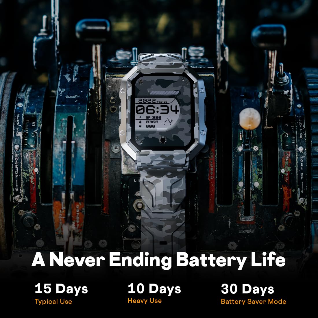 Fire-Boltt Strike Smart Watch 1.95” AMOLED Display, 800 NITS Brightness, 123 Sports Modes, Bluetooth Calling, Always On Mechanism