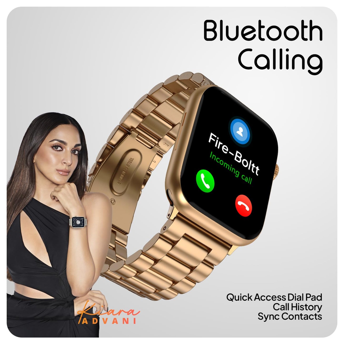 Boltt Newly Launched Vogue Large 2.05" Display Smart Watch, Always On Display, Wireless Charging, App Based GPS with Bluetooth Calling & 500+ Watch Faces (Loop Orange)