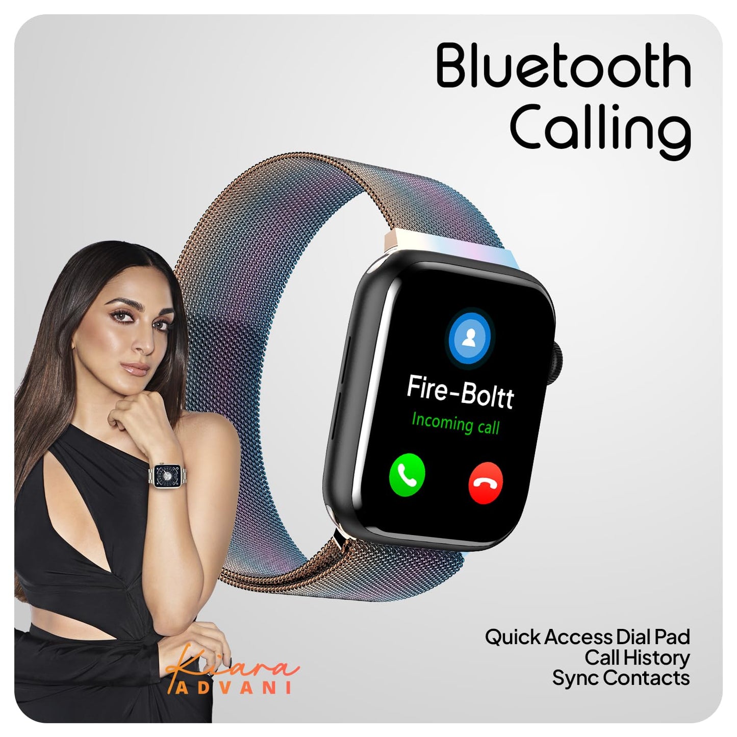 Boltt Newly Launched Vogue Large 2.05" Display Smart Watch, Always On Display, Wireless Charging, App Based GPS with Bluetooth Calling & 500+ Watch Faces (Loop Orange)