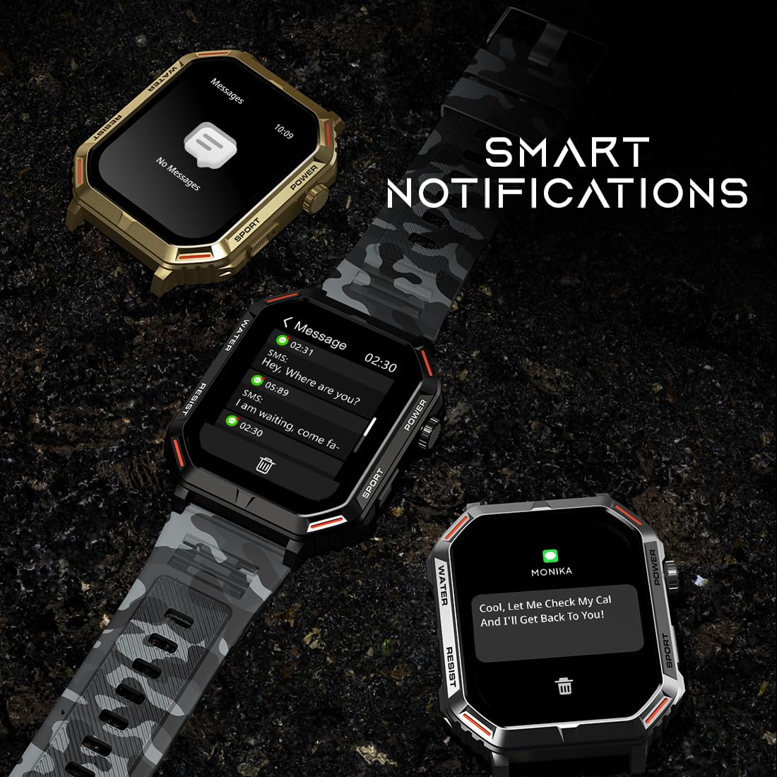 Fire-Boltt Strike Smart Watch 1.95” AMOLED Display, 800 NITS Brightness, 123 Sports Modes, Bluetooth Calling, Always On Mechanism