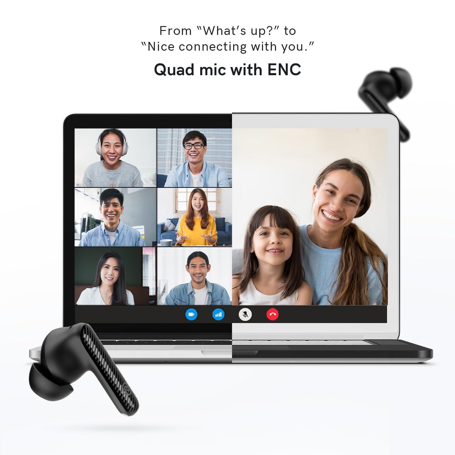 Noise Aura Buds in-Ear Truly Wireless Earbuds with 60H of Playtime, Quad Mic with ENC, Dual Device Pairing, Instacharge(10 min=150 min),12mm Polymer Composite Driver,BT v5.3(Aura White) - Nalanda Enterprises