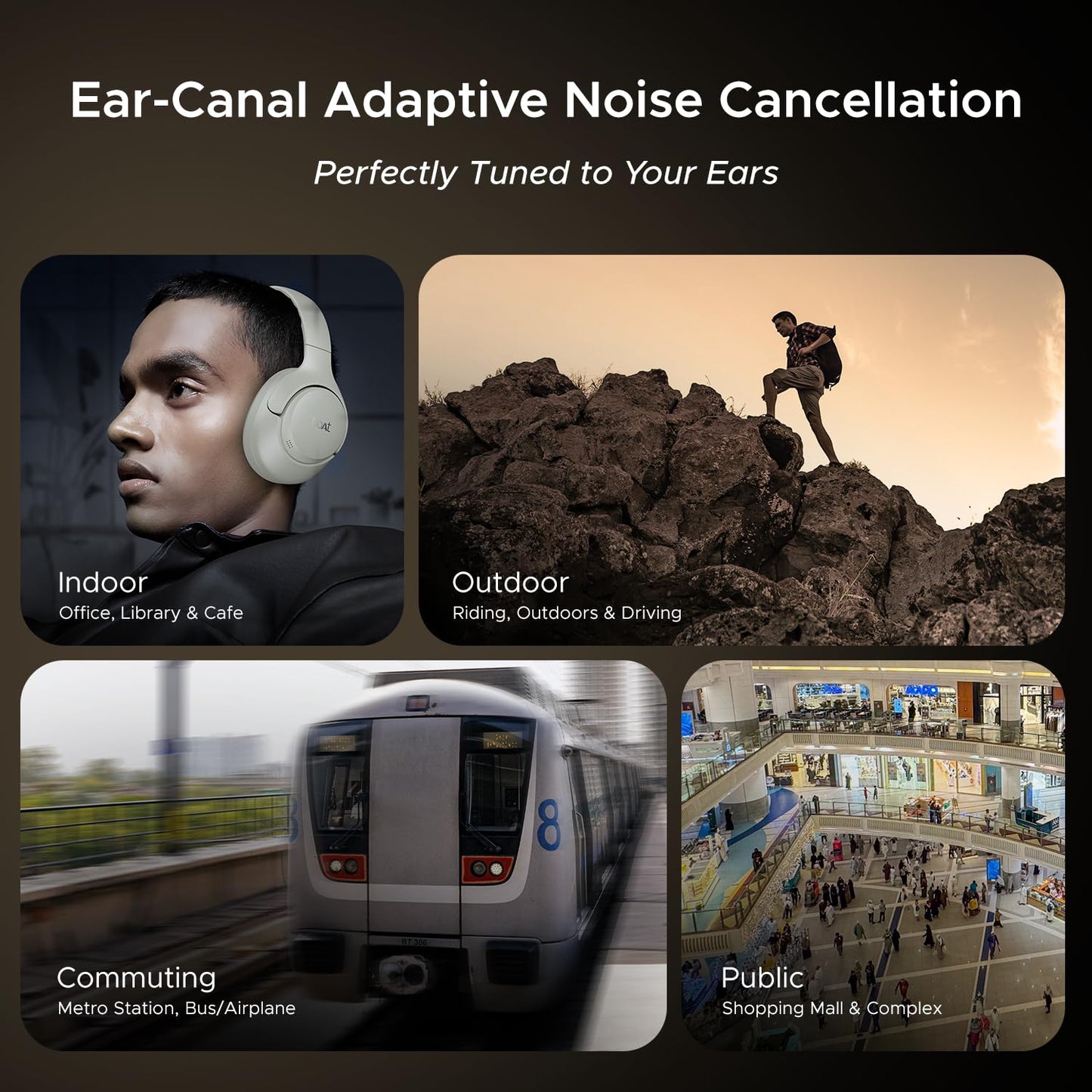 boAt New Launch Rockerz 551 ANC Pro, 42dB Hybrid Adaptive ANC, App Support, 72Hrs Battery, 40mm Titanium Drivers,ENx Tech,Foldable Cups Bluetooth Over Ear Headphones with Mic (Cosmic Black)