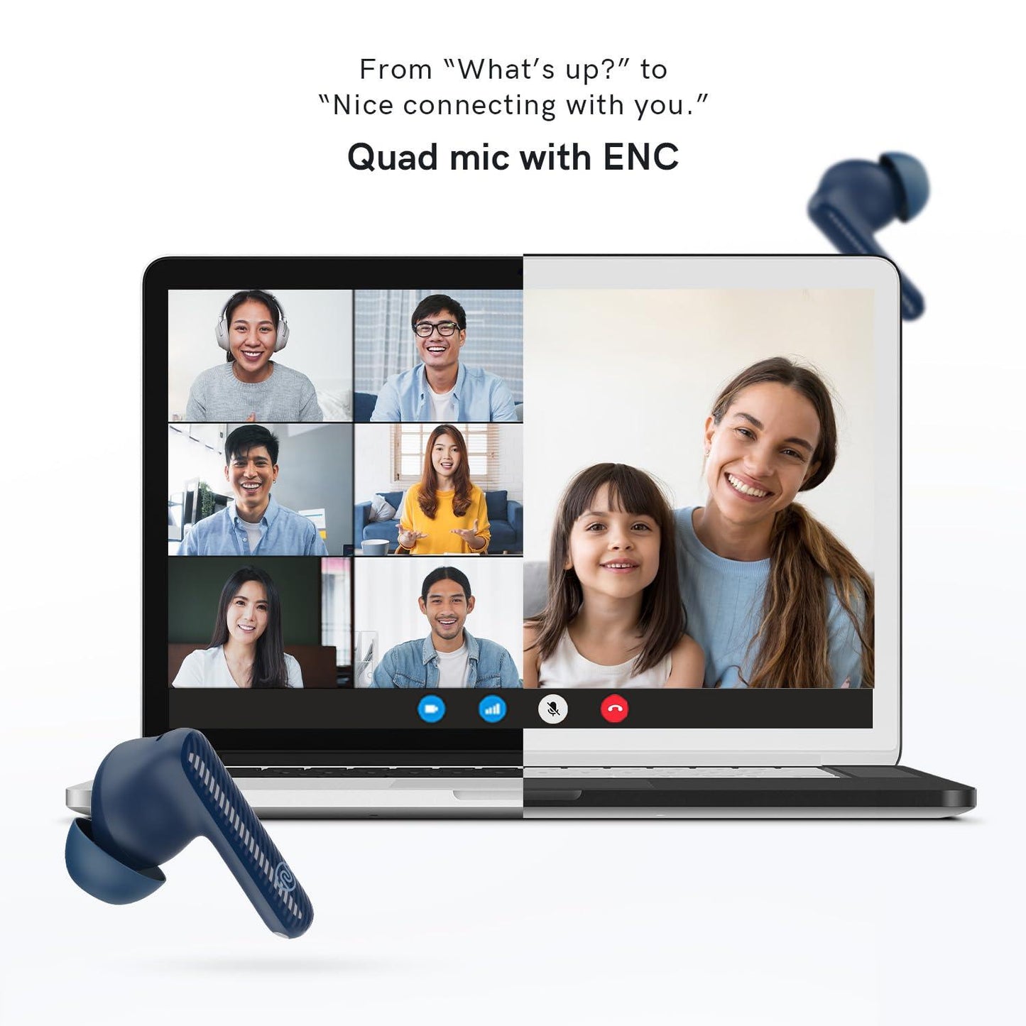 Noise Aura Buds in-Ear Truly Wireless Earbuds with 60H of Playtime, Quad Mic with ENC, Dual Device Pairing, Instacharge(10 min=150 min),12mm Polymer Composite Driver,BT v5.3(Aura White) - Nalanda Enterprises