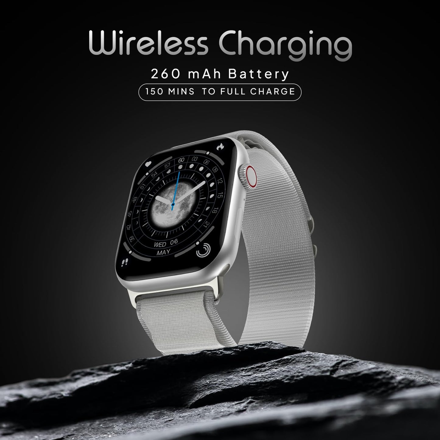Boltt Newly Launched Vogue Large 2.05" Display Smart Watch, Always On Display, Wireless Charging, App Based GPS with Bluetooth Calling & 500+ Watch Faces (Loop Orange)
