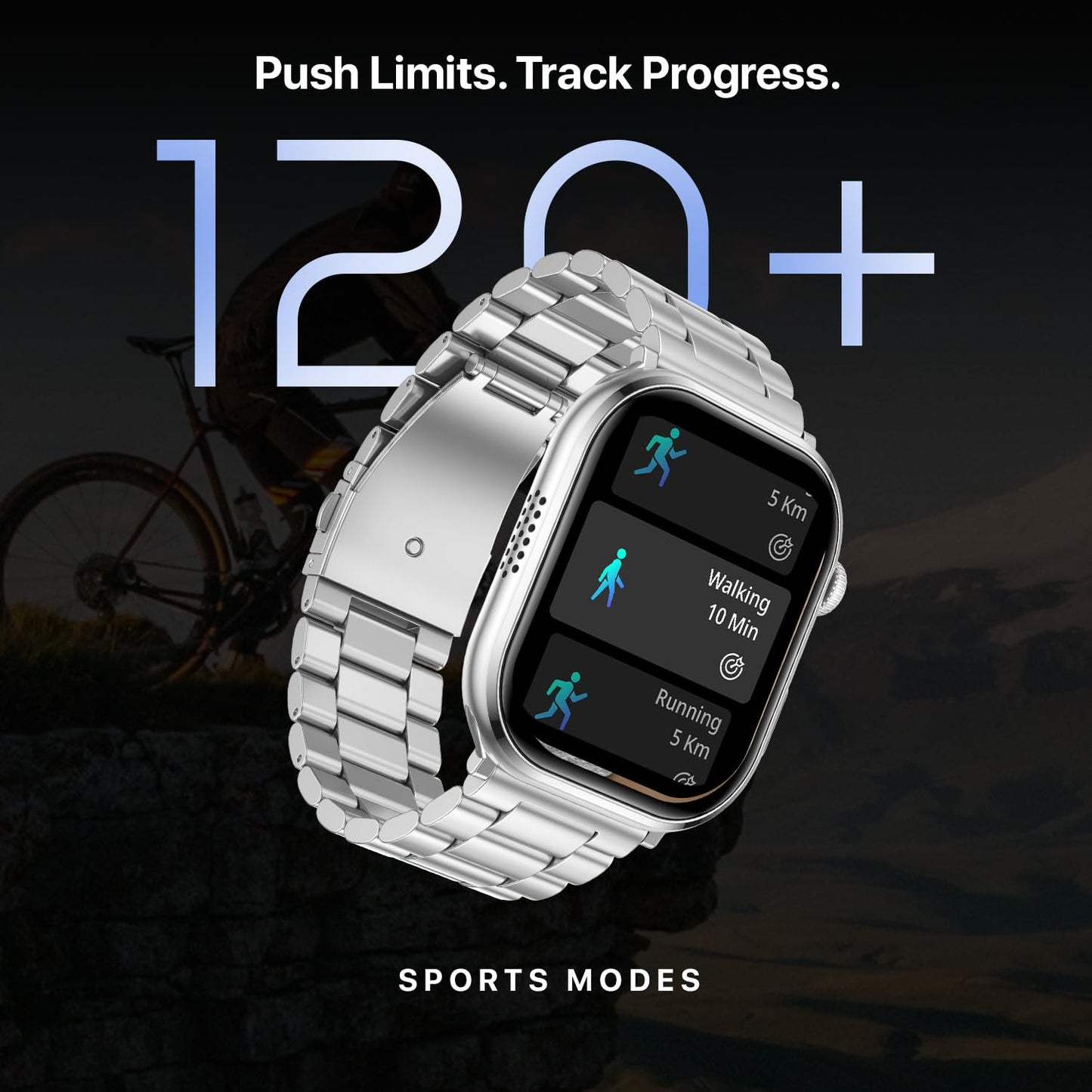 Fire-Boltt Brillia Pro Smart Watch with 51.3mm (2.02 inch) AMOLED Display, Bluetooth Calling, SpO2, Heart Rate Monitoring, 120+ Sports Modes, IP67 Waterproof, Long Battery Life (Black Wave)