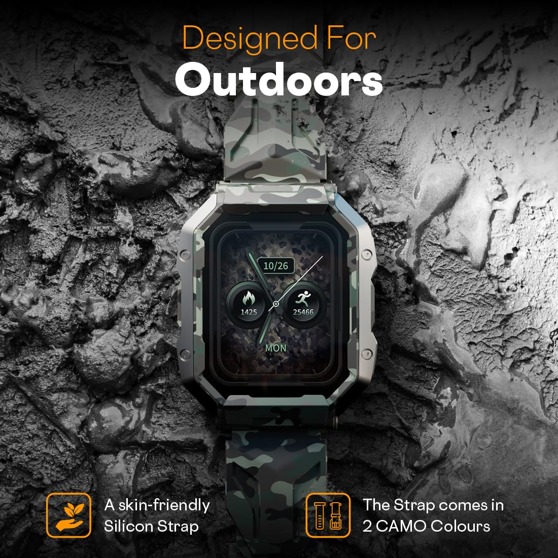 Fire-Boltt Strike Smart Watch 1.95” AMOLED Display, 800 NITS Brightness, 123 Sports Modes, Bluetooth Calling, Always On Mechanism