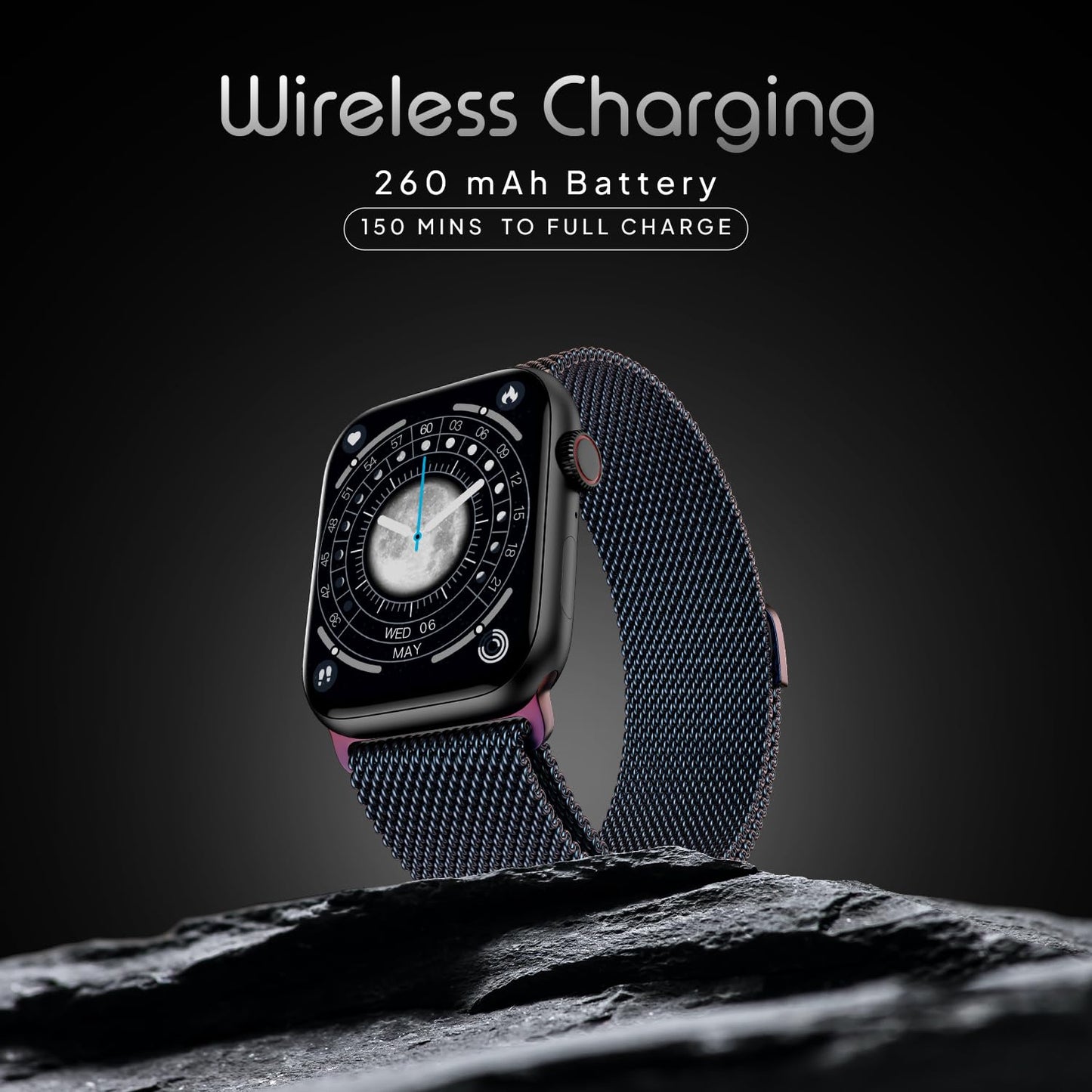 Boltt Newly Launched Vogue Large 2.05" Display Smart Watch, Always On Display, Wireless Charging, App Based GPS with Bluetooth Calling & 500+ Watch Faces (Loop Orange)