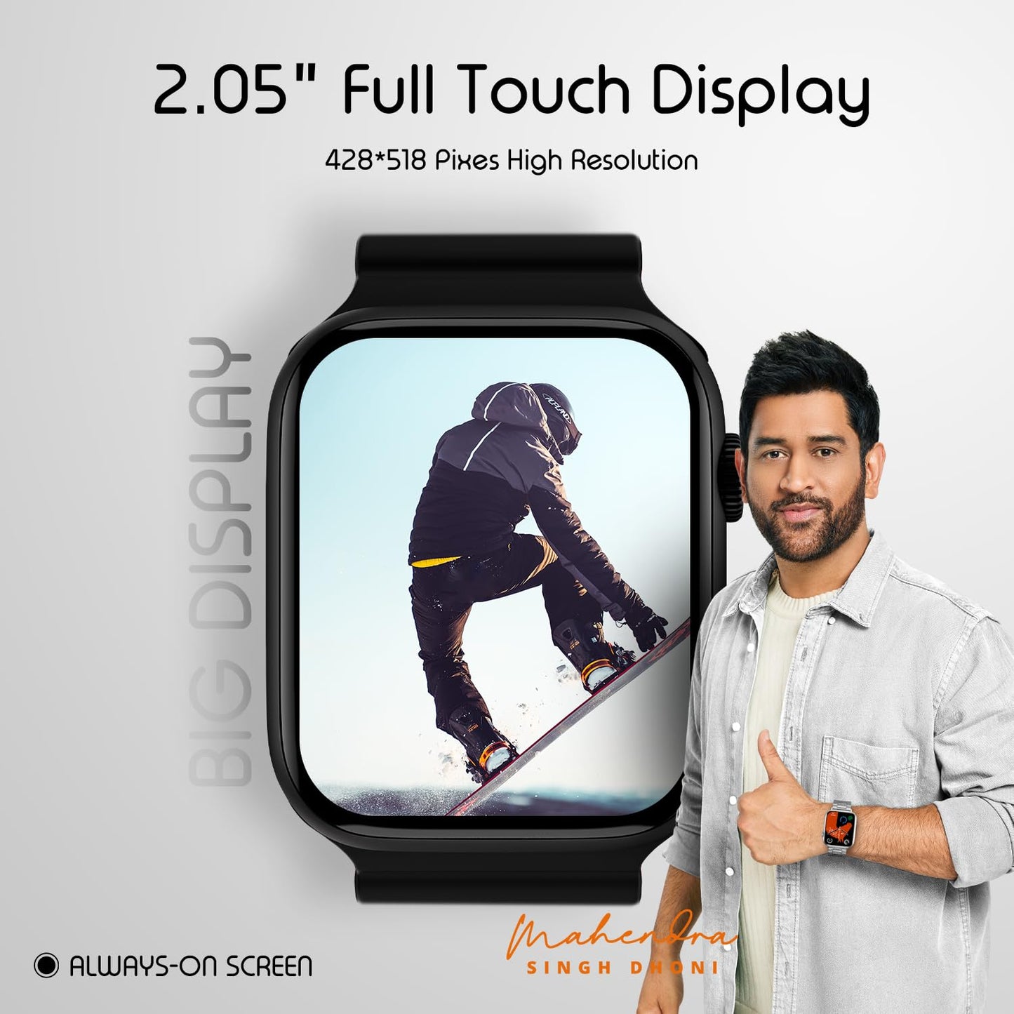 Boltt Newly Launched Vogue Large 2.05" Display Smart Watch, Always On Display, Wireless Charging, App Based GPS with Bluetooth Calling & 500+ Watch Faces (Loop Orange)