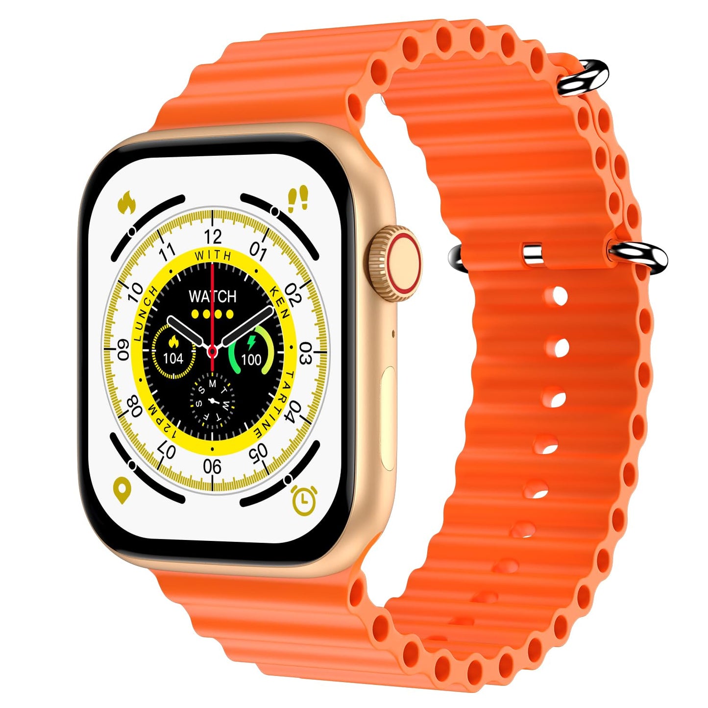 Boltt Newly Launched Vogue Large 2.05" Display Smart Watch, Always On Display, Wireless Charging, App Based GPS with Bluetooth Calling & 500+ Watch Faces (Loop Orange)