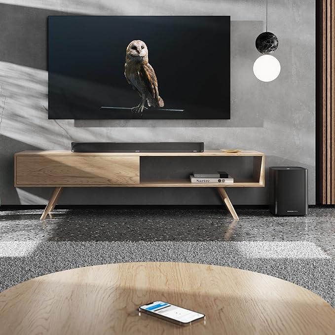 SENNHEISER AMBEO Sub for TV&Music- Immersive 3D Surround Sound-Thundering Deep Bass down to 27 Hz - 8" Subwoofer with a 350W Class D Amplifier - Compatible with AMBEO Soundbar family. 2 Years Warranty - Nalanda Enterprises