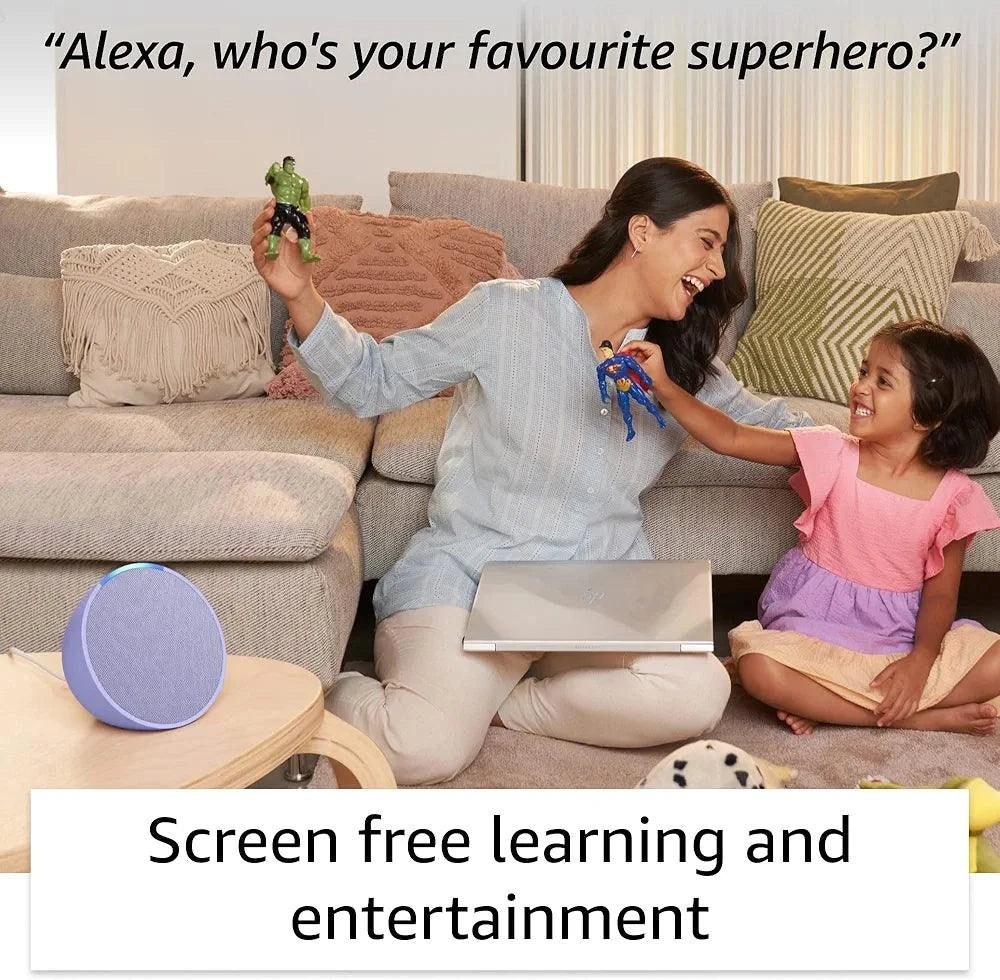 Amazon Echo Pop| Smart speaker with Alexa and Bluetooth| Loud sound, balanced bass, crisp vocals - Nalanda Enterprises