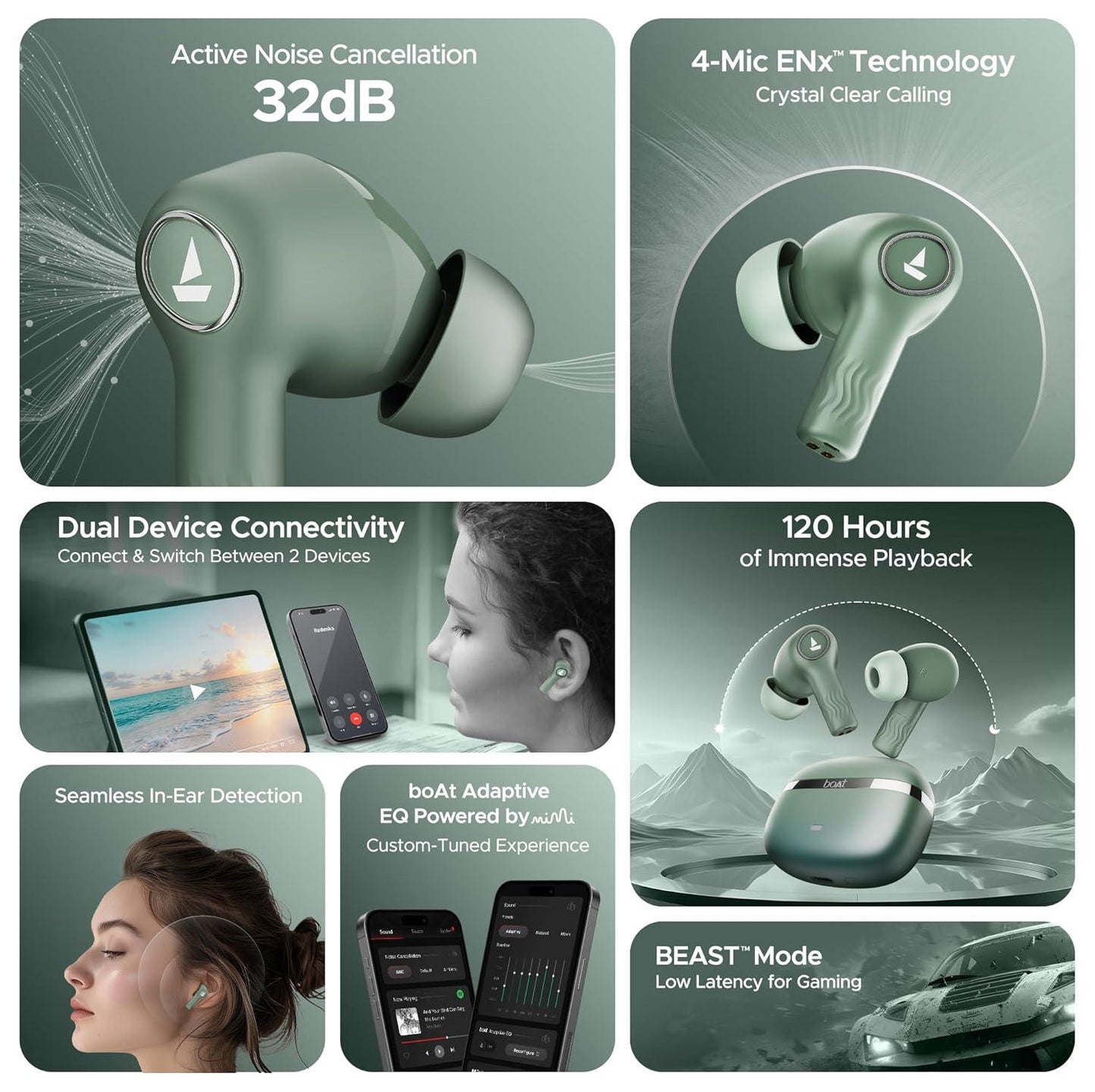 boAt Nirvana Ion ANC Pro Truly Wireless in Ear Ear Buds w/Hi-Res Audio w/LDAC, Upto 32 dB ANC, 120 Hrs Playback, Crystal Bionic Sound Powered by HiFi, ENx Tech, Hearables App(Blazing Comet) - Nalanda Enterprises
