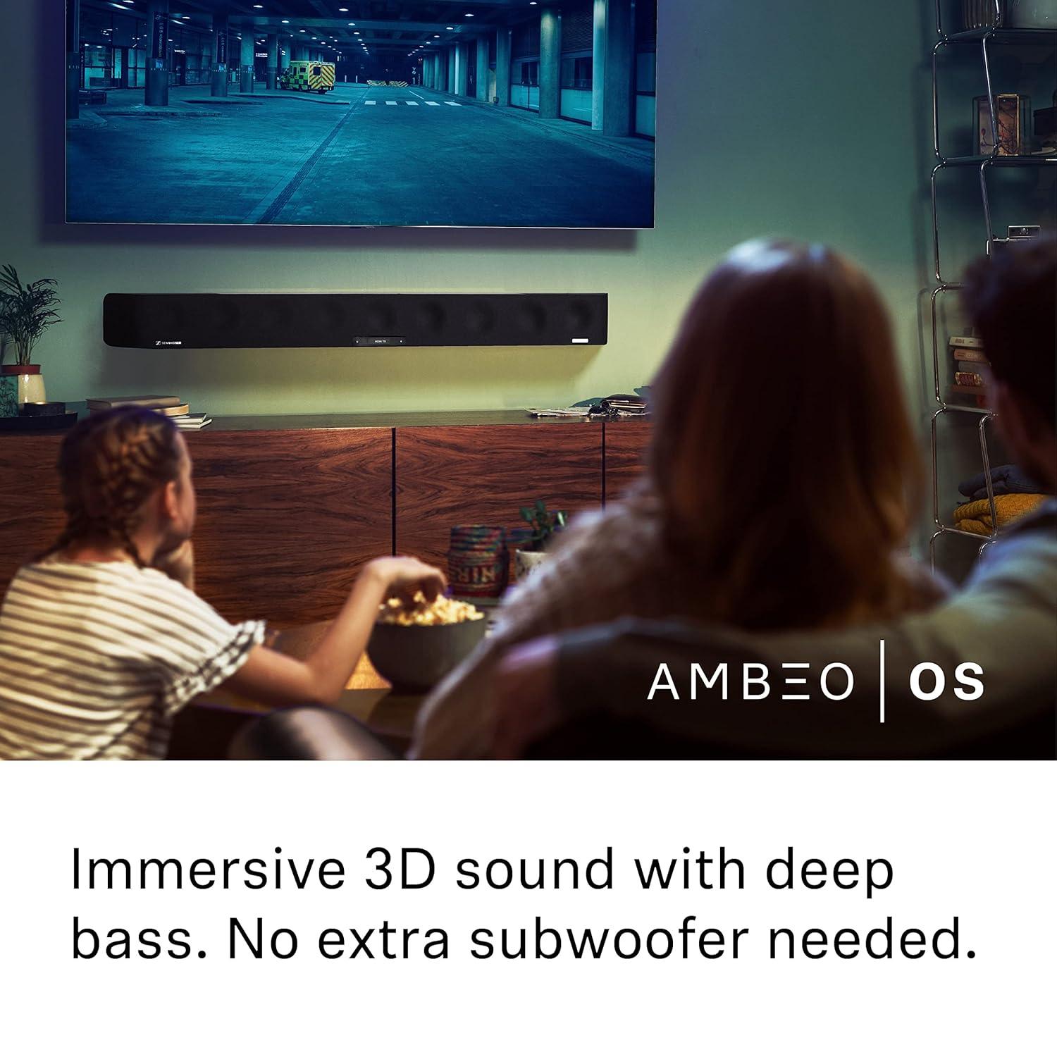 Sennheiser AMBEO Soundbar Max - 500 Watts Sound Bar for TV with Built in Subwoofer (13 Speakers) - 5.1.4 Channel with Dolby Atmos & Alexa Built-in, Designed in Germany, 2 Yr Warranty SB01-EU - Nalanda Enterprises