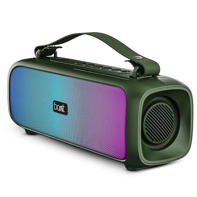 boAt Stone Beam Bluetooth Speaker Bluetooth Speaker with 12W RMS Stereo Sound, LED Lights, Up to 8 HRS Playtime, TWS Feature, FM Radio, Multi-Compatibility Mode, IPX4 - Nalanda Enterprises