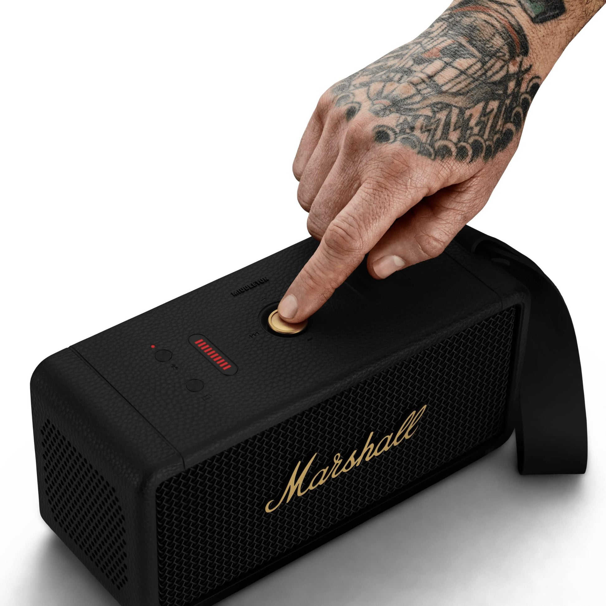Marshall Middleton Portable Bluetooth Speaker with 20+ Hours of Portable Playtime, 360° Sound, Dust & Waterproof (IP67) - Cream - Nalanda Enterprises