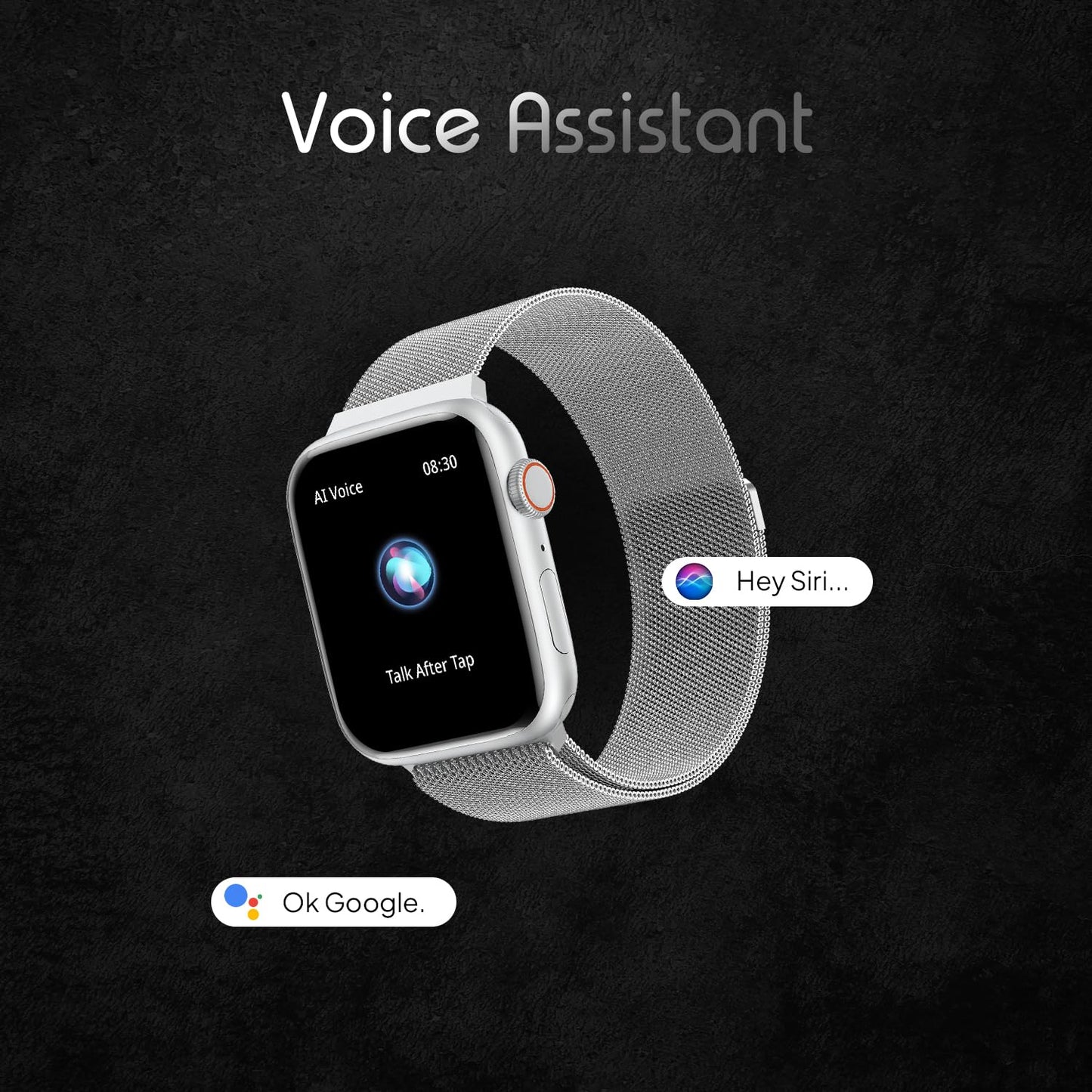 Boltt Newly Launched Vogue Large 2.05" Display Smart Watch, Always On Display, Wireless Charging, App Based GPS with Bluetooth Calling & 500+ Watch Faces (Loop Orange)