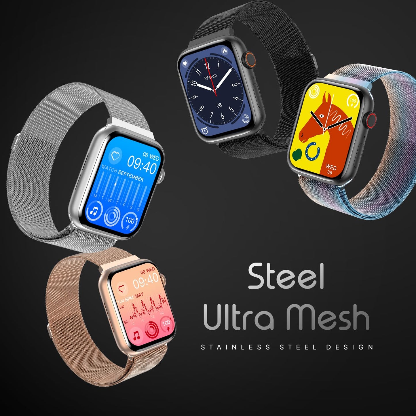 Boltt Newly Launched Vogue Large 2.05" Display Smart Watch, Always On Display, Wireless Charging, App Based GPS with Bluetooth Calling & 500+ Watch Faces (Loop Orange)