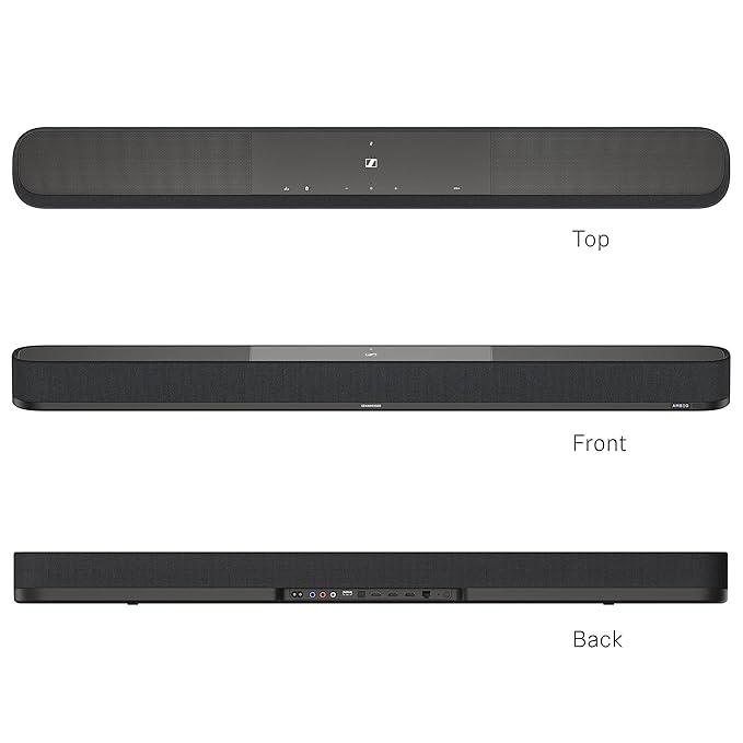 Sennheiser AMBEO Soundbar Plus - 400 Watts with Immersive 3D Surround Sound, Virtual 7.1.4 Speaker Setup, Built-in 4 Dual Subwoofers, Alexa Built-in and Dolby Atmos, 2 Years Warranty - Nalanda Enterprises