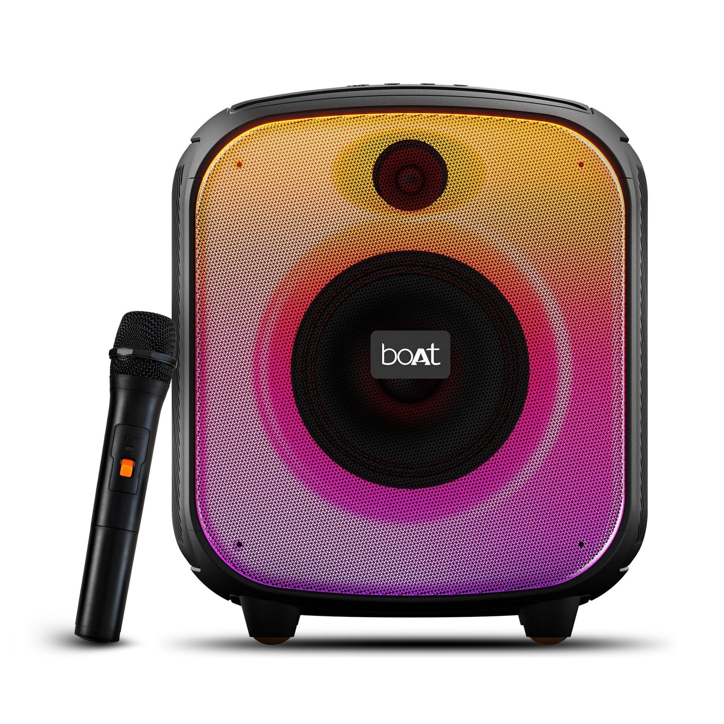 boAt PartyPal 63 Pro Bluetooth Speaker with 30 W Signature Sound, Customizable RGB LEDs, Wireless Mic, Upto 8 hrs Playback, BTv5.3, TWS Mode, Bass Boost, AUX & Port(Midnight Black) - Nalanda Enterprises