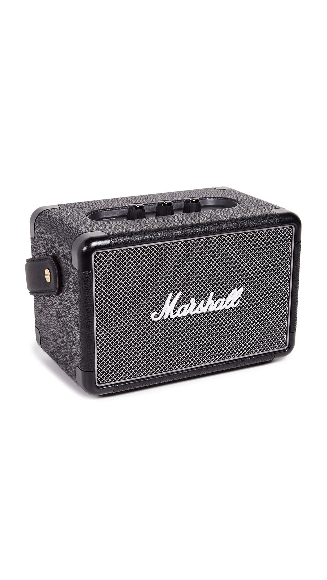 Marshall Kilburn II Portable Bluetooth Speaker with 20+ Hours of Portable Playtime, (360° Sound), Water-Resistant (IPX2) Black & Brass. - Nalanda Enterprises