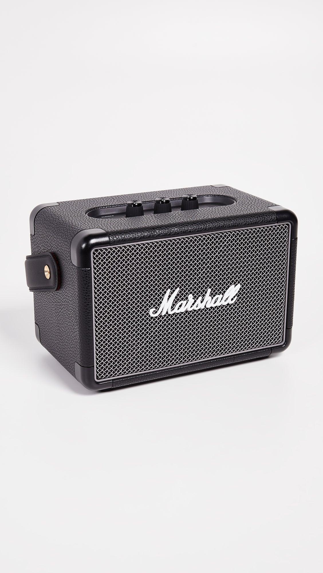 Marshall Kilburn II Portable Bluetooth Speaker with 20+ Hours of Portable Playtime, (360° Sound), Water-Resistant (IPX2) Black & Brass. - Nalanda Enterprises