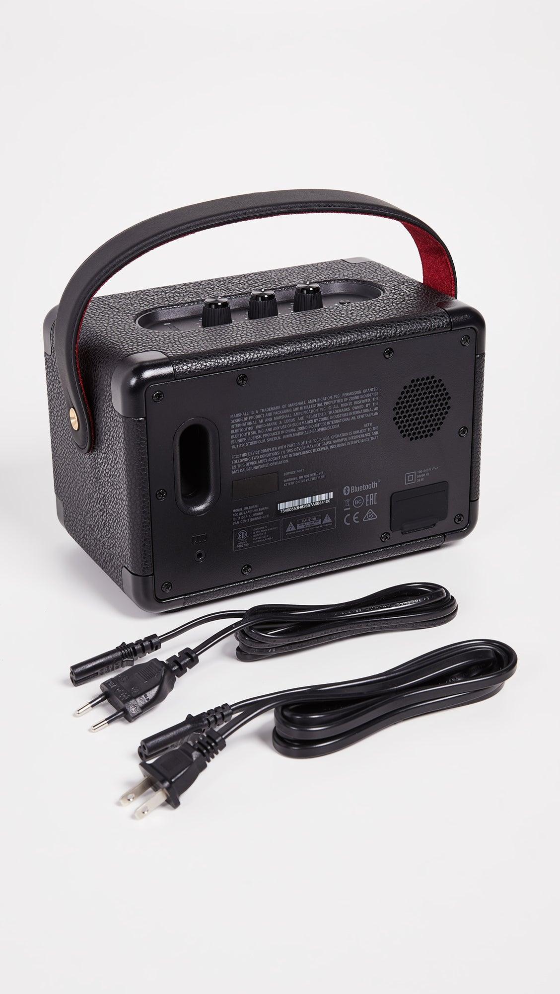 Marshall Kilburn II Portable Bluetooth Speaker with 20+ Hours of Portable Playtime, (360° Sound), Water-Resistant (IPX2) Black & Brass. - Nalanda Enterprises