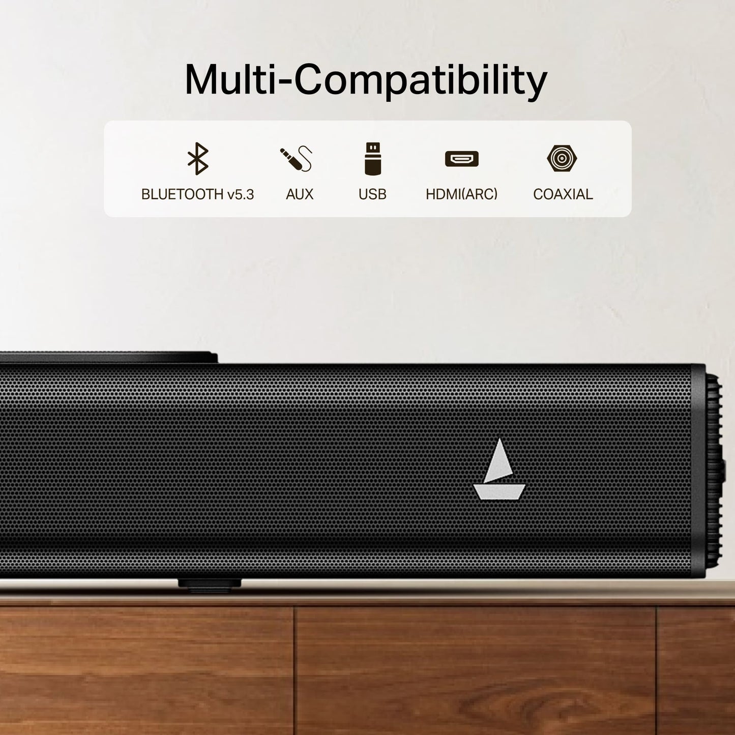 boAt Aavante Raga Plus | 140W 2.2 Channel Soundbar with Built-in Subwoofer & Multi-Connectivity