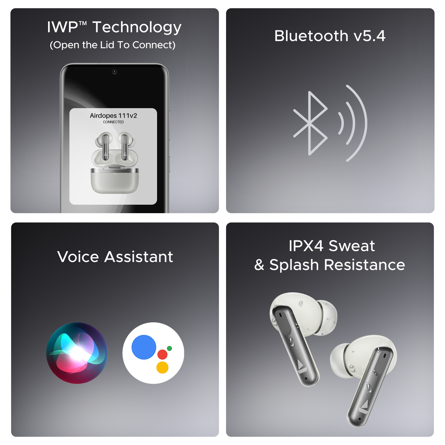 boAt Airdopes 111v2 | Wireless Earbuds with 50H Playback, Bluetooth v5.4, IWP™ Technology, 13mm Drivers - Nalanda Enterprises