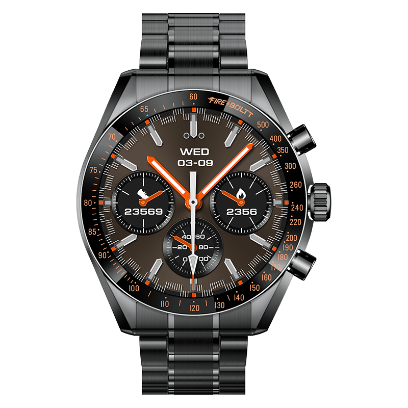 Fire-Boltt Diamond Luxury Stainless Steel Smart Watch with 1.43” AMOLED Screen, 466 * 466 px Resolution, 750 NITS Brightness, Bluetooth Calling, 300 Sports Mode, IP67 Rating - Nalanda Enterprises
