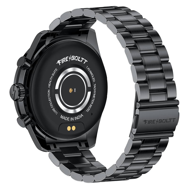 Fire-Boltt Diamond Luxury Stainless Steel Smart Watch with 1.43” AMOLED Screen, 466 * 466 px Resolution, 750 NITS Brightness, Bluetooth Calling, 300 Sports Mode, IP67 Rating - Nalanda Enterprises