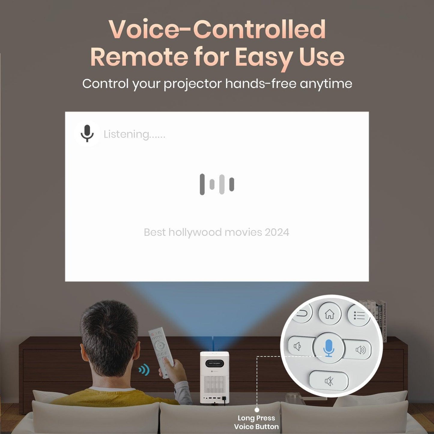 Portronics Beem 500 Smart LED Projector - 6700 Lumens Brightness, Wireless Connectivity, 1080P HD, Built-in Speaker, Compact & Portable - Nalanda Enterprises