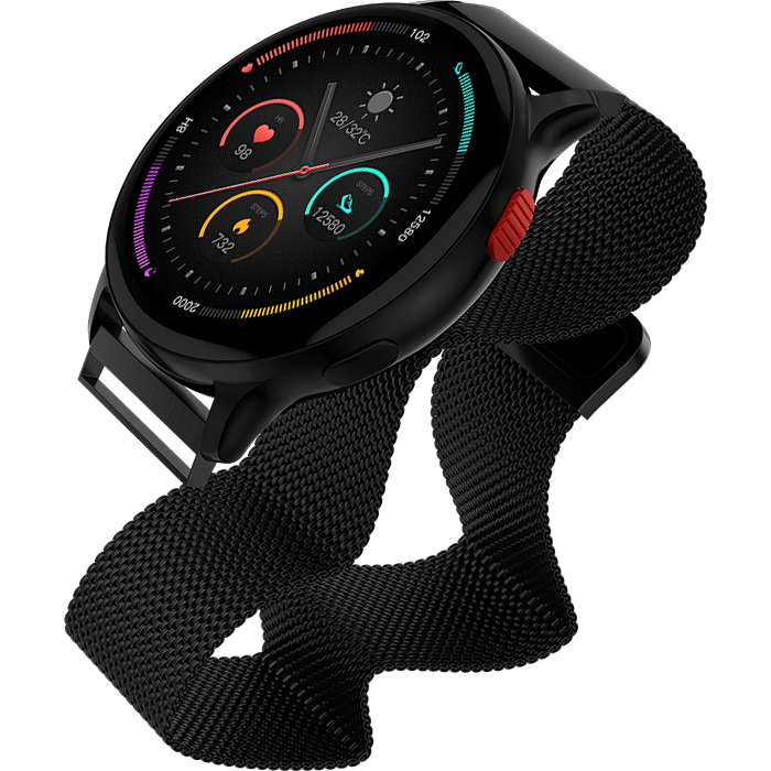 Fireboltt Torrent featuring 36.3mm always-on AMOLED round display, Bluetooth calling, voice assistant, health suite, 100+ sports modes, IP67 water resistant - Nalanda Enterprises