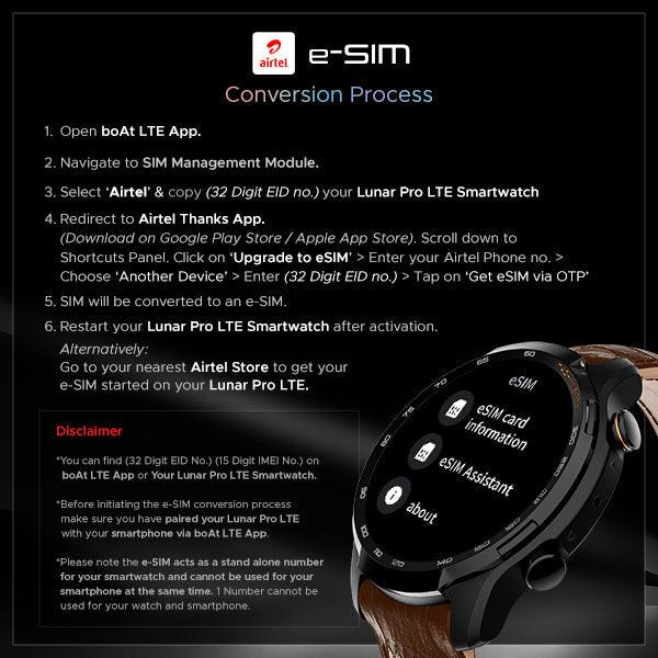 boAt Lunar Pro LTE | Premium Calling Smartwatch with e-SIM Support, Built-in GPS, AMOLED Display - Nalanda Enterprises