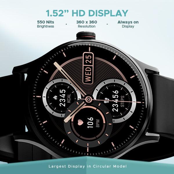 boAt Lunar Vista | Smartwatch with 1.52" (3.86cm) Vivid Round Display, BT Calling, 100+ Sports Modes, AI Voice Assistant - Nalanda Enterprises
