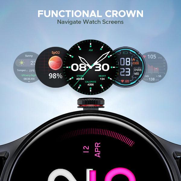 boAt Lunar Vista | Smartwatch with 1.52" (3.86cm) Vivid Round Display, BT Calling, 100+ Sports Modes, AI Voice Assistant - Nalanda Enterprises