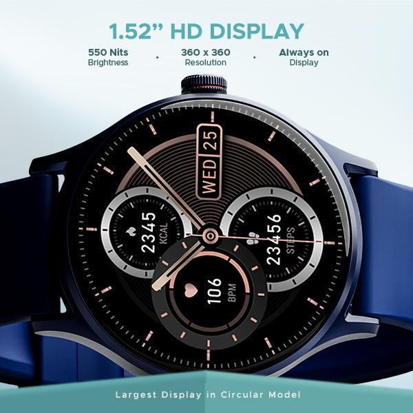 boAt Lunar Vista | Smartwatch with 1.52" (3.86cm) Vivid Round Display, BT Calling, 100+ Sports Modes, AI Voice Assistant - Nalanda Enterprises