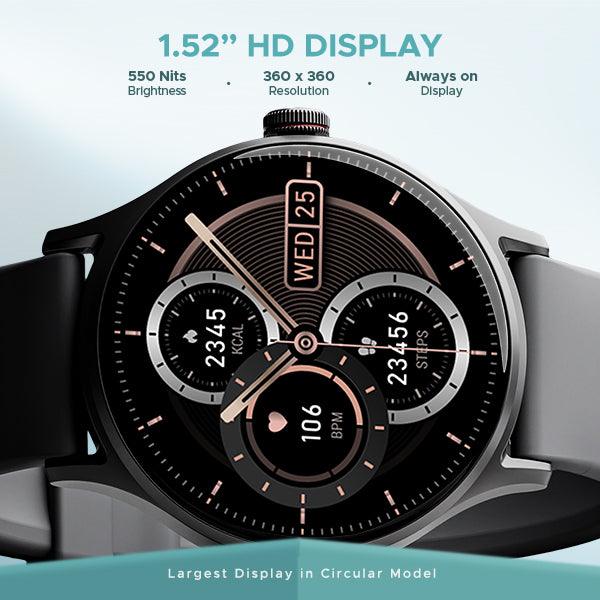 boAt Lunar Vista | Smartwatch with 1.52" (3.86cm) Vivid Round Display, BT Calling, 100+ Sports Modes, AI Voice Assistant - Nalanda Enterprises