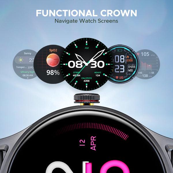boAt Lunar Vista | Smartwatch with 1.52" (3.86cm) Vivid Round Display, BT Calling, 100+ Sports Modes, AI Voice Assistant - Nalanda Enterprises